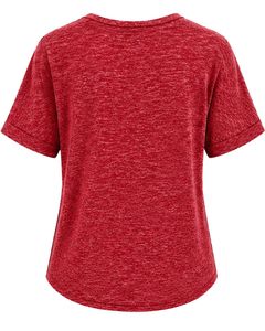 Custom <b>Red</b> V Neck Womens Casual T Shirt Short Sleeve Cotton Blend Soft Lightweight Pocket Tee Summer Comfortable Daily Wear - Product Image 2