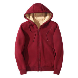 Sudadera Unisex con Capucha y Cierre de Cremallera, Color Rojo Sólido, Corte Regular, Ropa Casual de Invierno 2027 - Product Image 1
