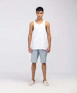 Débardeurs Blancs Col Rond Sans Manches de Haute Qualité pour Femmes, Débardeurs Oversize Décontractés Effet Délavé Personnalisables avec Logo pour Hommes - Product Image 2