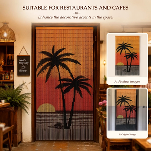 Luxury Bamboo Beaded Curtains Bamboo Bead Door Curtain for Hotel Rooms Resort Villa Interior Decoration Custom Design - Product Image 4