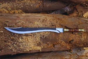 Cuchillo de Caza Hecho a Mano de Acero al Carbono con Mango de Madera y Hoja de Punta Caída, Herramienta DIY para Exteriores - Product Image 2