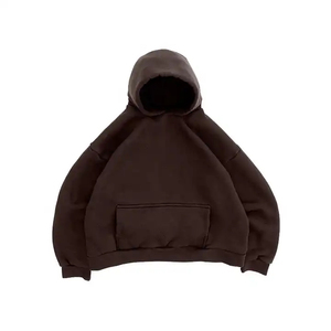 Cotton Pullover <b>Cropped</b> Hoodie <b>Men</b> Solid Color Oversized Fit Long Sleeve Street Casual Fashion Hoodie <b>Top</b> - Product Image 3