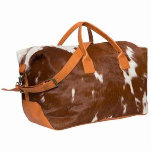 Bolsa de Viaje de Cuero Vacuno con Pelo Natural, Unisex, Grande, para Fin de Semana, en Dos Colores - Product Image 1