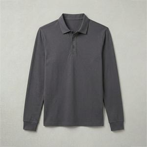 Camiseta Polo Lisa de Manga Larga 100% Algodón para Hombre al por Mayor con Cuello y Diseño Personalizados, Camisetas Polo de Golf - Product Image 4