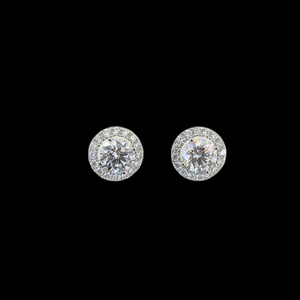 Modernos Pendientes de Aro Redondos con Diamantes Cultivados en Laboratorio, Certificados por IGI, Color D E F, Claridad VVS VS, en Oro, Oro Rosa, Oro Blanco y Plata - Product Image 1