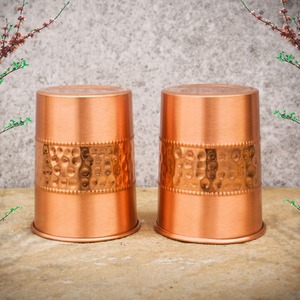 ALTAMASH CRAFT Tasse en verre et cuivre classique indienne écologique avec poignée, qualité alimentaire, pour boire de l'eau - Product Image 3
