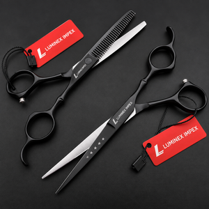 NYBL-55 5.5inch Straight <b>Left</b>-<b>handed</b> <b>Scissors</b> JAPAN 440C Sharp 58-59HRC Hardness Stainless Steel Handle Barber Shears Hair 28 - Product Image 1