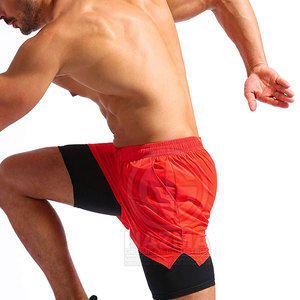 Pantalones Cortos Deportivos 2 en 1 para Hombre, Diseño Moderno, Estilo Urbano, Tejido de Punto con Cordón Ajustable, Cintura Media, Hechos en Pakistán, Ligeros - Product Image 6