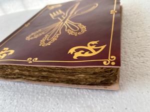 Luxury Foil Stamped <b>Leather</b> Journal Handcrafted Genuine <b>Leather</b> <b>Diary</b> with Gold Embossing Custom Refillable Travel Notebook - Product Image 2