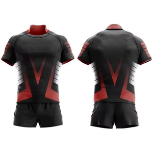 Ensemble Maillot et Short de Rugby Sublimé pour Hommes – Tenue Sportive d'Été 100% Polyester avec Nom et Numéro d'Équipe – Vente en Gros - Product Image 6