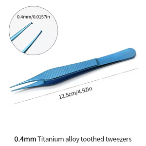 Pinzas Quirúrgicas Dentadas Azules con Puntas Serradas 1x2 Dientes, Instrumento Manual para Operaciones Quirúrgicas, Clase I, Certificado CE - Product Image 3