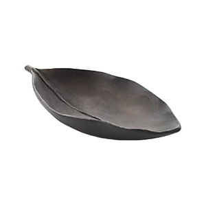 Bol décoratif en forme de feuille antique pour fruits, bol de service en métal, centre de table, articles personnalisés en forme de feuille, fournitures pour événements - Product Image 1