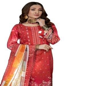 Viscosa bordada de diseñadores paquistaníes de 3 piezas indio tradicional étnico moderno completamente cosido listo Shalwar Kameez diario - Product Image 1