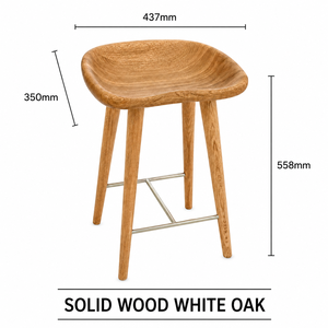 Tabouret de bar moderne en bois avec repose-pieds en métal, design minimaliste pour mobilier de bar à domicile, tabouret de bar en bois massif - Product Image 1