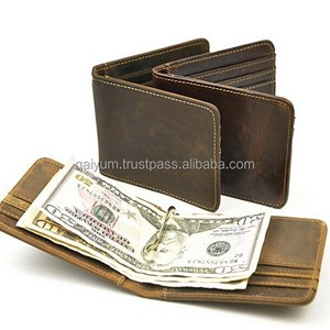 Cartera de Cuero Marrón con Clip para Billetes y Ranuras para Tarjetas, Diseño Delgado de Piel de Vaca Genuina para Hombre - Product Image 4