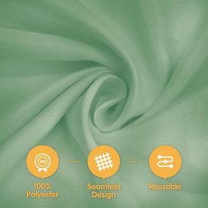 Sage Green 70-Inch Linen Polyester Tablecloths 6-Pack Fit 30\" 54\" <b>Tables</b> Washable Cloth <b>Cover</b> Bulk Circle Tablecloth - Product Image 2