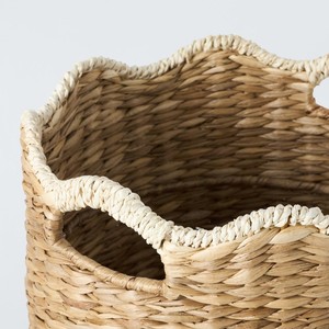 Panier de rangement écologique en jacinthe d'eau, paniers ronds tissés à la main avec bord festonné, décoration naturelle pour la maison, vente en gros B2B - Product Image 3