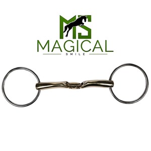 Mors de cheval de haute qualité sur mesure, à anneau lâche, type snaffle, à contact souple, 14 mm, en argent allemand et acier inoxydable - Product Image 2