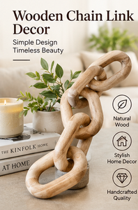 Cadena Decorativa de Madera Tallada a Mano de Alta Calidad, Adorno Moderno de Madera Natural para Mesa de Centro, Oficina en Casa, Regalo de Diwali - Product Image 5