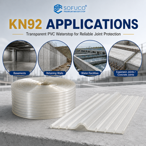 30 Days Delivery Time Sofuco KN92 Virgin High-grade Transparent <b>PVC</b> Waterstop for Pumping Stations Hydraulic Concrete - Product Image 5
