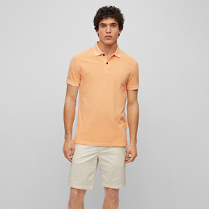 Custom Athletic Men's <b>Orange</b> Cotton Pique Short Sleeve <b>Polo</b> Shirt Regular Fit Solid Color Casual Breathable Knitted <b>Polo</b> Shirts - Product Image 1