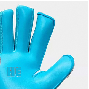 Guantes de Portero de Fútbol Elásticos de Látex Alemán con Diseño Personalizado en Blanco y Azul, Corte Negativo, con Látex Alemán de 4 mm con Relieve - Product Image 2