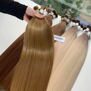 Extensiones de Cabello Humano Virgen Vietnamita de Hanoi, Precio de Fábrica, Cabello Virgen al por Mayor, Puntas Completas, Logotipo Personalizado, Todos los Colores - Product Image 1