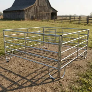 Heavy Duty Silver Metal Powder Coated Livestock <b>Fence</b> Panels Secure Farm Animal Enclosure Stable Yard Outdoor Paddock Safety - Product Image 5