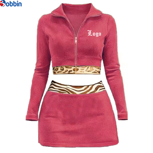 Top Trending Hot Selling Summer Clothes Women Custom Streetwear <b>Workout</b> Sets Zip up Long Sleeve <b>Jacket</b> and Shorts 2 Pcs Set - Product Image 3