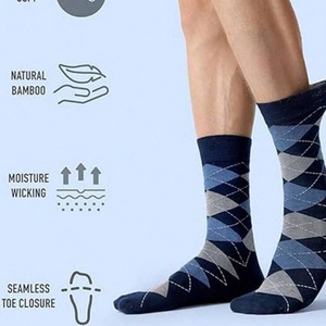 Mens Dress <b>Socks</b> Promotion Classic Pattern Comfort <b>Polyester</b> Cheap Business <b>Socks</b> - Product Image 2