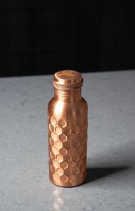 กระติกน้ำทองแดงตีลายแบบดั้งเดิมพร้อมฝาปิด - Product Image 3