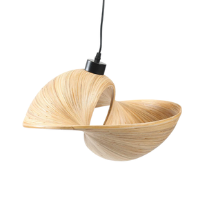Luminaire suspendu moderne en bambou tressé, abat-jour en bois écologique pour salon et salle à manger - Product Image 1