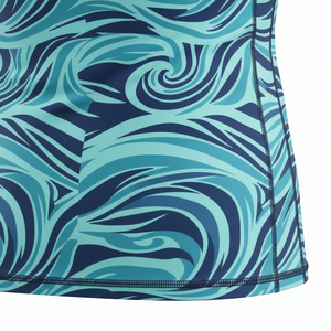 Men's Full Sleeve Rash Guard Sublimation Print Quick Dry <b>Coral</b> Swim <b>Top</b> Wave Pattern Adult Sport Shirt UPF50+ - Product Image 6