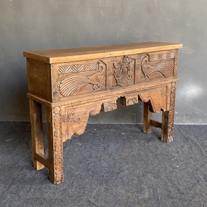 Best Collection Handmade Traditional Peacock Carving Wooden <b>Table</b> Antique Himalayan Art - Product Image 3