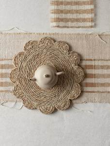 Set de table artisanal en jonc de mer naturel |   Set de table tressé écologique résistant à la chaleur minimaliste |   Décoration de table à manger durable - Product Image 3