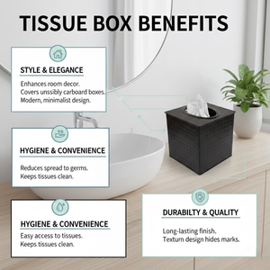 Boîte à mouchoirs carrée en métal noir antique |   Support de distributeur artisanal résistant à la rouille avec revêtement en poudre et finition martelée décorative - Product Image 4