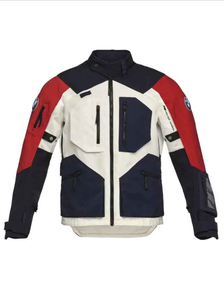 Men's Windproof Color Blocked Motorcycle Jacket Full Sleeve Polyester Winter Adventure Wear - Product Image 4
