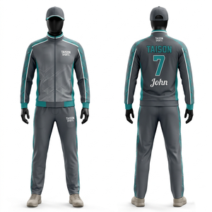 Survêtement de cricket pour homme haut de gamme, 280 GSM, polaire polyester respirant, design à empiècements vert crème, veste avec broderie personnalisée et logo imprimé. - Product Image 2