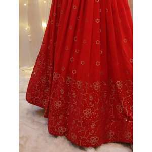 Glamour Rouge Paillettes Georgette Mariage Porter Lehenga Choli - Product Image 1