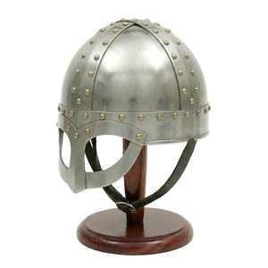 Casque Viking Médiéval en Acier Doux Forme Ronde Armure Antique Réplique Costume de Chevalier Pièce de Collection Artistique à Exposition - Product Image 3