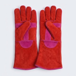 Gants de soudage en cuir pleine fleur robustes, paume renforcée et doublure intérieure en polaire, résistants aux hautes températures, protection pour les travailleurs - Product Image 3
