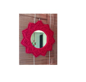 Décoration d'intérieur, design moderne, miroir mural en macramé multi-formes pour la chambre à coucher, la salle de bain, décoration murale, fournitures indiennes - Product Image 3