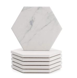 Ensemble de sous-verres en marbre classique de luxe, finition polie haute brillance, respectueux de l'environnement, adapté aux cadeaux spéciaux, décoration de la maison, présentoirs - Product Image 3