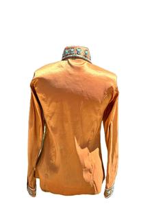 Tela de tafetán elástica hecha a mano Cowgirl Western Show Shirt para ropa ecuestre y equitación - Product Image 2