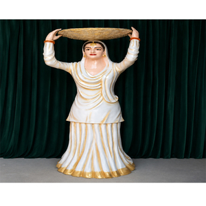 Punjabi Mutiyar Fiber Statue Punjabi Culture Statues Couple Danse Fibre Statues USA Mariage Décoration Entrée Décor Vente - Product Image 1