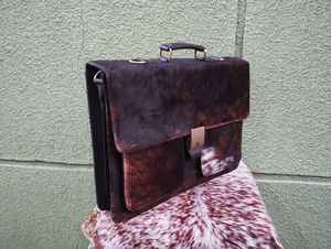 Bolso Bandolera de Cuero Genuino con Pelo para Portátil, Diseño Vintage, Unisex, para Negocios LPBH-0030 - Product Image 6