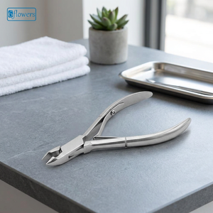 คีมตัดหนังทำจากสแตนเลสพร้อมกล่อง PVC ลายดอกไม้อุปกรณ์ทำเล็บ - Product Image 4