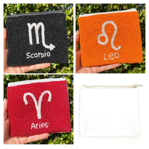 กระเป๋าใส่เหรียญผ้าแคนวาสแบบคลาสสิกสั่งทำพิเศษจาก MD HANDICRAFTS ปักมือเต็มใบ ประดับลูกปัด ลายเรขาคณิต สีสันผสมผสาน - Product Image 5