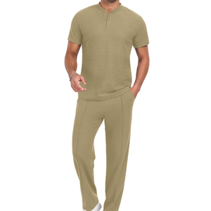 Conjuntos Deportivos de Verano para Hombre de Alta Calidad, Ropa para Correr Transpirable, Informal y Ligera, 100% Algodón, Diseño con Pedrería - Product Image 5
