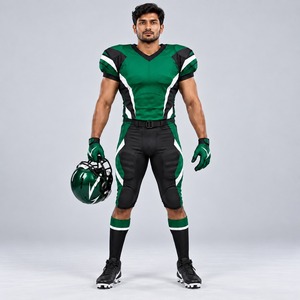 Uniforme de football américain personnalisé unisexe, impression par sublimation, polyester respirant, tenue d'équipe adulte, ensemble d'uniformes de football américain - Product Image 1